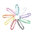 Colorful 5-hole safety pins, metal DIY brooch accessories for clothing, bags and crafts. - 5 Holes / 10 Pieces/Pack / Random Mixed Colors