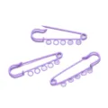5cm purple safety pin DIY brooch hanging loop variant accessory for bags and garments. - 5 Holes / 10 Pieces/Pack / Purple