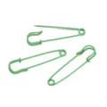 Green coated safety pins 5cm large brooch pins DIY clothing bag fastening accessories - No Holes / 10 Pieces/Pack / Green