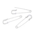 5cm White Painted Multi-Hole Safety Pin DIY Brooch Pendant Accessory for Clothing Bags - No Holes / 10 Pieces/Pack / White