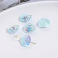 AB Farbe Glasperlen, schimmernde Muschel geformte lose Perlen fuer DIY Schmuckherstellung. - Muschel-Dekoration / 5 Stück/Packung / Blaue Muschel