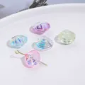 Bunte muschelförmige Glasperlen AB Farbe Kristall lose Perlen fuer DIY Schmuck Zubehör und Geschenke - Muschel-Dekoration / 5 Stück/Packung / Zufällig Gemischte Muschel