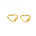 Stainless steel heart screw lock clasp DIY jewelry connector charm for necklace bracelet - Small Hexagonal Buckle (AC4746) / 5 Pieces/Pack / Gold