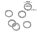 Stainless steel twisted jump rings in silver color for DIY jewelry bracelet making size 10mm - 10mm (10 Pieces/Pack) / Steel