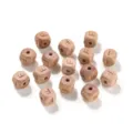 Natürliche Buchenholz Buchstaben Perlen, 12mm unlackierte lose Würfelperlen für DIY Schmuck und Kinder. - 10er Pack / Buchstabe F