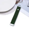 Dark green woven keychain strap with snap button detail, close-up view of portable bag accessory. - F2 Dark Green Rope White Buckle / 1 Piece
