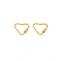 Moschettone Cuore Oro Vite DIY Gioielli Connettore Chiusura Acciaio Inossidabile - Chiusura a Vite Media (AC4746) / 5 Pezzi/Confezione / Oro