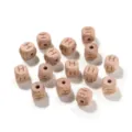 Natürliche Buchenholz Buchstaben Perlen 12mm unlackierte Holzwürfel für DIY Handwerk. - 10er Pack / Buchstabe H