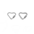 Moschettone a vite cuore acciaio inox connettore gioielli collana bracciale charm fai da te - Chiusura a Vite Media (AC4746) / 5 Pezzi/Confezione / Colore acciaio