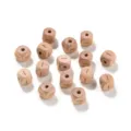 Natur Buchenholz quadratische Perlen 12mm unlackiert DIY Kinder Handwerk Schmuckherstellung - 10er Pack / Buchstabe I
