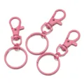 Pink metal lobster clasp swivel snap hook keychain split ring DIY bag charms accessories - 5 Pieces/Pack / Deep Pink