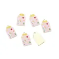 DIY Rosa Emailliert Omamori Glücksbringer Anhänger Legierung Basteln Zubehör 5Stk - Frieden und Freude Omamori / 5 Stück / Rosa