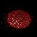 Red hexagonal nail art glitter sequins cosmetic flash powder detail close up view - Laser Red Hexagonal Iridescent Sequins