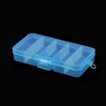 Boîte de rangement en plastique bleu transparent à compartiments pour petits objets. - Pack de 10 compartiments / Bleu Uni