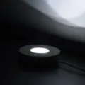 Wooden LED light base detail shot showing glowing white illumination and premium texture. - 6cm / White