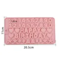 Dettaglio dello stampo da forno in silicone con dimensioni, numeri, lettere e simpatici motivi. - 1 Pezzo / Tabellone Dei Numeri Rosa