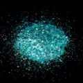 Teal hexagonal nail glitter flakes detail shot, sparkling holographic craft powder display. - Laser Teal Blue Hexagonal Iridescent Sequins