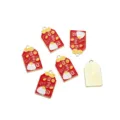 DIY rote Emaille Glücks Amulett Anhänger japanische Omamori Schmuck Basteln 5Stk Set - Täglich Reicher Omamori