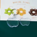 Clear acrylic apple keychain blank photo frame DIY key ring cute bag charm gift accessory - Small Apple Photo Frame (4x4.5cm) / Pack of 5