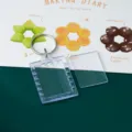 Clear acrylic blank photo frame keychain detail view with metal ring insert design. - Small Flower Photo Frame (3.3x4.2cm) / Pack of 5