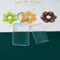 Transparent acrylic blank keychain photo frame with metal lock ring for custom gifts. - Rectangular Photo Frame (3.5x5.3cm) / Pack of 5