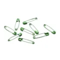 Green safety pins set 3cm DIY brooch accessories colorful clothing pins metal pins for sewing - 50 Pieces/Pack / Green