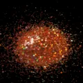 Holographic copper nail glitter powder hexagonal sequins flash details for creative nail art design. - Laser Light Copper Hexagon Iridescent Sequins