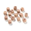 Unbehandelte Buchenholz Buchstaben J Perlen 12mm natur Massivholz DIY Kinder Basteln - 10er Pack / Buchstabe J