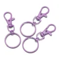 Purple metal keychain lobster clasp split ring set DIY bag charm accessories pack - 5 Pieces/Pack / Purple
