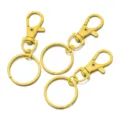 Yellow painted zinc alloy keychain with swivel snap hook and split ring for DIY bag charms. - 5 Pieces/Pack / Yellow