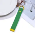 Green woven webbing keychain with yellow metal ring detail, stylish and portable bag pendant. - F18 Green Rope Yellow Buckle / 1 Piece
