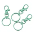 Mint green zinc alloy swivel lobster claw clasps with split key rings for DIY bag charms. - 5 Pieces/Pack / Mint Green