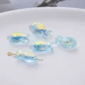AB Farbe Glas Fisch Perlen für handgemachte DIY Armbänder und Schmuck Zubehör, funkelnder Kristall. - Fischform Blau