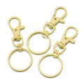 Light yellow lacquered zinc alloy lobster clasp keychain swivel dog clip split ring set for DIY crafts - 5 Pieces/Pack / Light Yellow