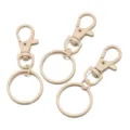 Zinc alloy keychain clasps set, khaki color lobster hook with round ring for DIY bags. - 5 Pieces/Pack / Khaki