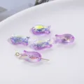 Ozean-Serie AB Farbglas Kleine Fische Perlen Handgemachte DIY Armband Schmuck Zubehör - Lila Fisch