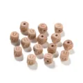 12mm Holz Buchstaben Perlen unlackiert Buche Alphabet Perlen fuer Basteln und Kinder. - 10er Pack / Buchstabe U