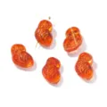 Perles hibou irisées transparentes dorées pour la bijouterie artisanale DIY vintage. - Orange