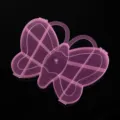 Scatola portaoggetti in plastica trasparente rosa a farfalla con scomparti per gioielli. - Forma di Grande Farfalla / 14x18cm / Rosa