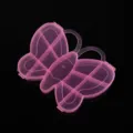 Scatola portaoggetti in plastica farfalla rosa, contenitore a scomparti per perline e piccoli oggetti. - Design a Farfalla / 11x14cm / Rosa