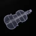 Scatola di conservazione trasparente in plastica a forma di violino per perline e gioielli. - A forma di violino / 10.4x21cm / Bianco