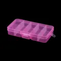 Boite de rangement en plastique rose rectangulaire a 10 compartiments pour accessoires - Pack de 10 compartiments / Rose