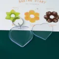 Clear heart acrylic keychain blank photo frame DIY pendant gift for kids photography charm - Heart Photo Frame (5x5cm) / Pack of 5