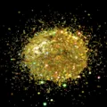Gold holographic nail glitter hexagonal sequins sparkling nail art decoration glitter flakes - Laser Cyan-Gold Hexagonal Iridescent Sequins