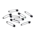 Black safety pins for DIY brooch accessories, 3cm metal clothing pins, craft supply SKU. - 50 Pieces/Pack / Black