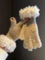 Camel Korean cute plush winter gloves, half-finger thickened warm touch screen glove variant. - One Size / Khaki