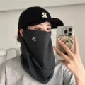 Maschera viso protettiva solare in seta di ghiaccio UV protezione collo traspirante - Maschera Grigio Scuro