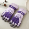 Gants de ski thermiques imperméables pour sports d'hiver avec doigts tactiles pratiques. - Taille unique / Violet pour adultes