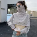 Châle Masque de Protection Solaire Rayé Manches Extérieur Anti-UV Respirant Été Léger Wear - Hauts / Style Rayé Lettres