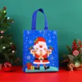 Bolsa de regalo de Navidad de tela no tejida Papá Noel embalaje festivo bolsa de compra - Azul